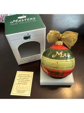 Masters Golf 2026 Ornament Ceramic Globe Hand Painted Multi Color